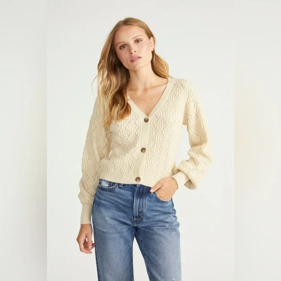 NWOT Driftwood Nancy Cardigan Size S color: Oat - Picture 3 of 12